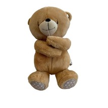 Hallmark Forever Friends Tan Bear Plush Stuffed Animal Hook Loop Hands Polka Dot - £10.10 GBP