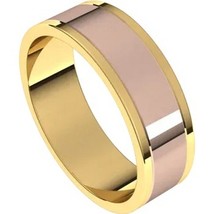 Authenticity Guarantee 
14k Yellow and Rose Gold 6 mm Flat Inlay Standar... - £702.87 GBP+