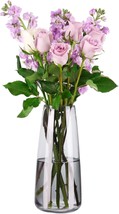 Cucumi Flower Glass Vases Crystal Gray Vases For Centerpieces 8.7 Inch Large - £15.77 GBP