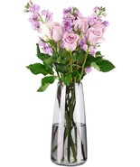 Cucumi Flower Glass Vases Crystal Gray Vases For Centerpieces 8.7 Inch L... - £33.81 GBP