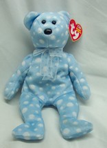 Ty Beanie Baby Blue &amp; White Bubbly Teddy Bear 9&quot; Stuffed Animal Toy New 2003 - £11.82 GBP