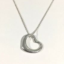 Tiffany &amp; Co. Elsa Peretti Open Heart Pendant With Necklace 16&#39;&#39; - £157.24 GBP