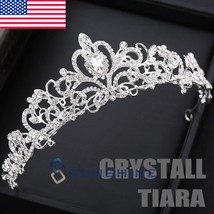 Wedding Princess Queen Silver Crown Bridal Tiara Party Prom Pageant Lady Girls - £17.67 GBP