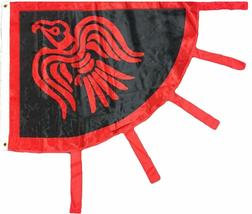 Scandinavian Viking Raven Flag 3 x 4 Foot Red and Black Norse Pirate Banner New - £6.98 GBP
