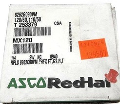 NIB ASCO 8262G090VM SOLENOID VALVE 120/60 - 110/50, 1/4 PIPE, MP-C-080 - £117.27 GBP