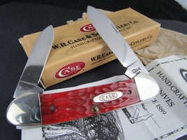 Case Xx DR62131 Ss Pocket Knife Canoe Red Bone 2 Blades 3 5/8” Box Papers Usa - £91.89 GBP
