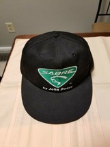 Vintage Sabre by John Deere Snapback Black Hat, &quot;Cut Loose&quot; Slogan, Lawn... - $19.75