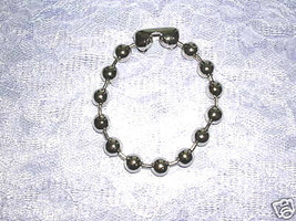 Ball Chain 10mm 8&quot; Bracelet Goth Punk Tattoo Chunky Silver Color Metal Jewelry - £8.05 GBP