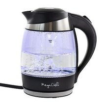 MegaChef 1.8L Glass &amp; Stainless Steel Electric Tea Kettle - £35.40 GBP