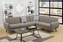 Erts Grey 2 Piece Sectional Sofa Upholstered in Poly Fiber - £1,080.28 GBP