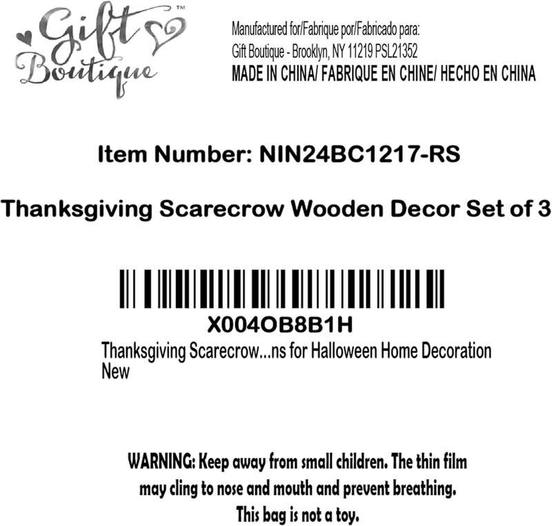 Thanksgiving Scarecrow Wooden Decor Set of 3 Fall Tiered Tray Autumn Table Cente Item image 8