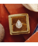 Pear Cut Moissanite Floral Solitaire Ring 925 Silver Moissanite Engageme... - $334.58 CAD