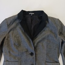 Express RN#55285 Women's Gray Cotton Blend 2-Button Blazer Jacket Size 4 image 14