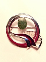 DCE Hallmark Jade and Sterling Silver Pin - £39.96 GBP