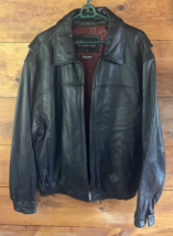 Wilsons Leather Bomber Jacket Men&#39;s Size Extra Large Full Zip Black Thin... - $2,130.55 MXN