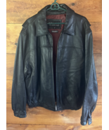 Wilsons Leather Bomber Jacket Men&#39;s Size Extra Large Full Zip Black Thin... - $113.97