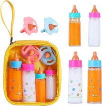 Magic Disappearing Milk and Juice Bottles with Pacifiers for Baby Doll A... - $15.13