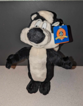 Vintage 1997 ACE Looney Tunes Pepe Le Pew 10&quot; Stuffed Plush Used with Tags - £11.46 GBP