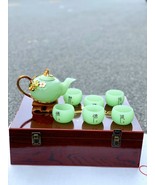 Large Tea Pot and Cup Natural AAA Jade handmade Painting Home Decorations - £675.51 GBP