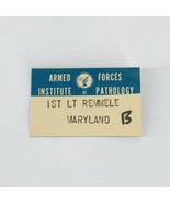 Vintage Armed Forces Institute of Pathology Medical Museum Name Badge 3.... - £14.95 GBP