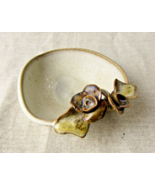 Handcrafted Pottery Dish With 3D Flowers - $34.95