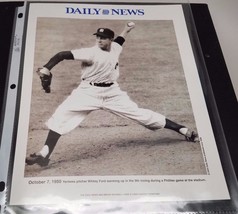 New York Yankees WHITEY FORD 2 Sided Daily News 8x10 photo &amp; Bill Gallo poster - £3.50 GBP