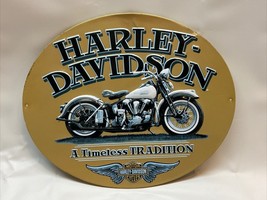 Motorcycles Harley Davidson A Timeless Tradition 16” x 13” Metal Oval Sign - $19.70 CAD
