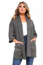 Chevron Cardigan Sweater for Women (US, Alpha, Small, Regular, Regular, Beige) - £118.48 GBP