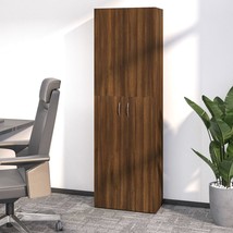 Office Cabinet Brown Oak 60x32x190 cm Engineered Wood - £79.85 GBP
