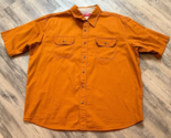 WRANGLER Men&#39;s Burnt Orange 100% Cotton Short Sleeve Thoroughbred Shirt XL - $14.80