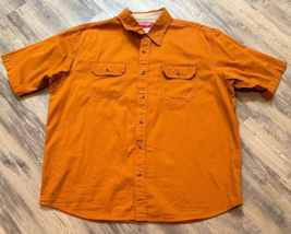WRANGLER Men&#39;s Burnt Orange 100% Cotton Short Sleeve Thoroughbred Shirt XL - £11.80 GBP