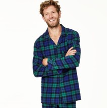 allbrand365 designer Mens Black Watch Plaid Pajama Top Only,1-Piece,Small - £37.77 GBP