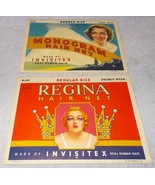 Vintage Real Human Hair Hair Nets Lot Regular Size 1940&#39;s Illustrated En... - $10.90 CAD