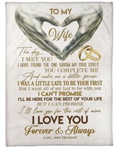 To My Wife I Love You Vintage Custom Blanket Fleece Christmas Gift From Husband - £28.11 GBP+