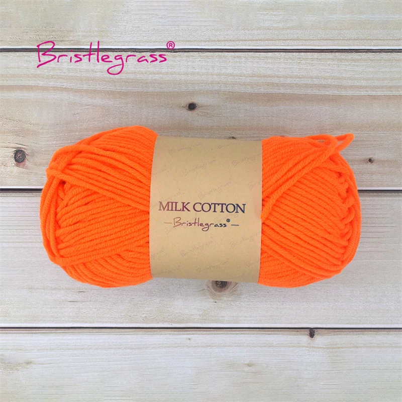 BRISTLEGRASS Acrylic Crochet Wool Yarn 50g Pom-poms Milk Cotton -Russet ... - €2,57 EUR