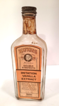 Vintage Watkins 11 Oz Glass Imitation Vanilla Extract Bottle Retro Kitchen Decor - £8.31 GBP