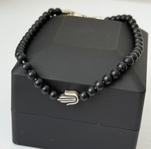 David Yurman 925 Sterling Silver Black Onyx Beads Hamsa Hand Men Bracele... - €372,89 EUR