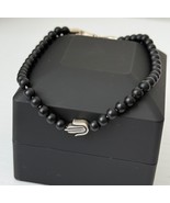 David Yurman 925 Sterling Silver Black Onyx Beads Hamsa Hand Men Bracele... - $613.24 CAD
