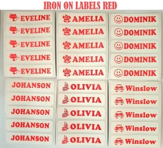 5 10 25 30 40 Iron On Personalised Labels Tag Name School Uniforme Kid C... - £0.98 GBP+