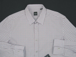 NEW $165 Hugo Boss Black Label Slim Fit Shirt!  XXL Gray with Geometric Design - £71.93 GBP