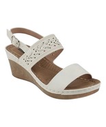 GC Shoes Women Wedge Heel Slingback Sandals Foley Size US 6 White - $32.67