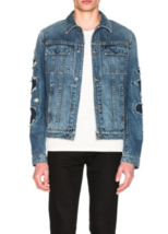 HELMUT LANG Hommes Veste En Jean Mr 87 Destroy Jacket Bleue Taille S G10... - £145.96 GBP