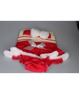 Baby Essentials Headband and Diaper Cover Red w White Fur Trim Santa Chr... - $6.93