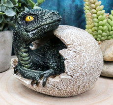 Jurassic Era Predator Hatching Dinosaur Egg Figurine 4&quot;H Velociraptor Hatchling - £15.72 GBP