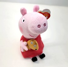 Peppa Pig Plush Stuffed Animal 8" Character Toy by Ty Plushie Red Dress & Teddy - $8.99
