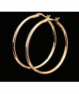 Extra  Large 18k Layered Real Gold Filled Rose gold Hoop earring 50mm - $221.81 MXN