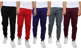 Mens Fleece Jogger Sweatpants With Zipper Pockets Slim Fit Warm Lounge Gym NWT - $16.97