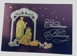 Century Greetings Nativity Scene Christmas Blessing Foil Embossed 8 Cards - $19.84 CAD