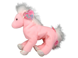 Rare Ty Beanie Babies Baby Frilly Pink Pony Horse 7&quot; Plush Stuffed Animal - $10.36