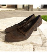 Franco Sarto Womens Brown Pump Kitten Heel Suede Round Toe Women’s Size 8 - $33.83 CAD